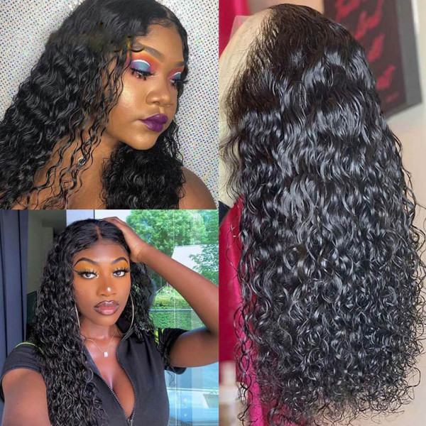 Water Wave 5*5 Closure Wigs Pre Plucked Natural Wave Real Human Lace Wigs