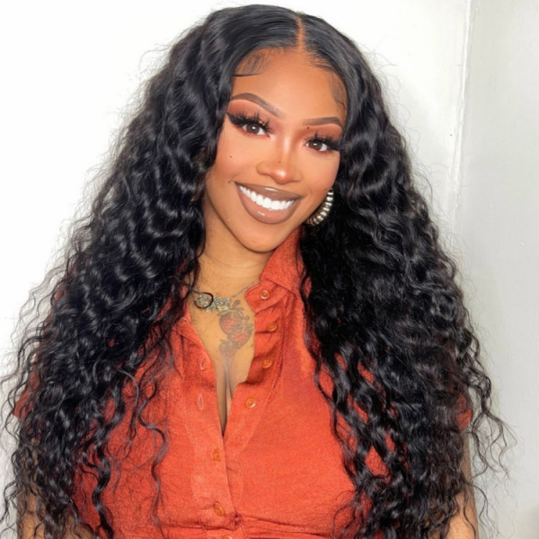 Ship In 24 Hours - Deep Wave 180% Density 4*7 Ready To Go Lace Wigs With Bleached Knots