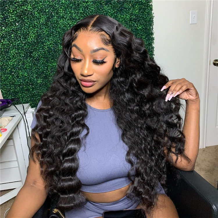 Loose Deep Weave Human Hair Lace Front Wigs West Kiss Hair