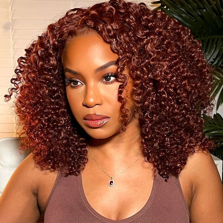 Auburn Short Dark Reddish Brown Hair Colored Lace Wig West Kiss Hair