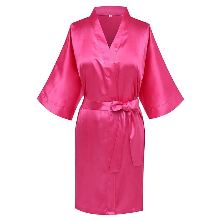 West Kiss Pink Silk Robe Intimate Lingerie Sleepwear (1 pc) West Kiss Hair