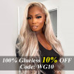 Blonde Human Hair Highlight Lace Front Wigs