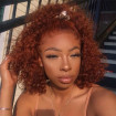 Burnt Orange Curly Wig
