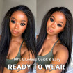 kinky straight human hair wig