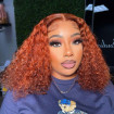 Burnt Orange Curly Bob Wigs