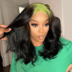 black and green wig
