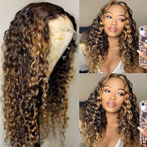 Deep Wave Highlight Lace Front Wigs