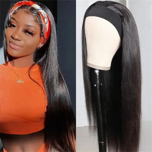 Straight Hair Head Band Wigs