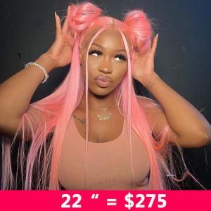 Flash Sale - Pink Wig Lace Front Wig Straight Hot Pink Wigs