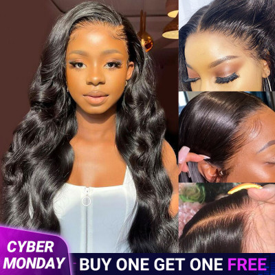 Skin Melt HD Lace Wigs Body Wave 13*6 Lace Front Wigs Real Hair Transparent Wigs 