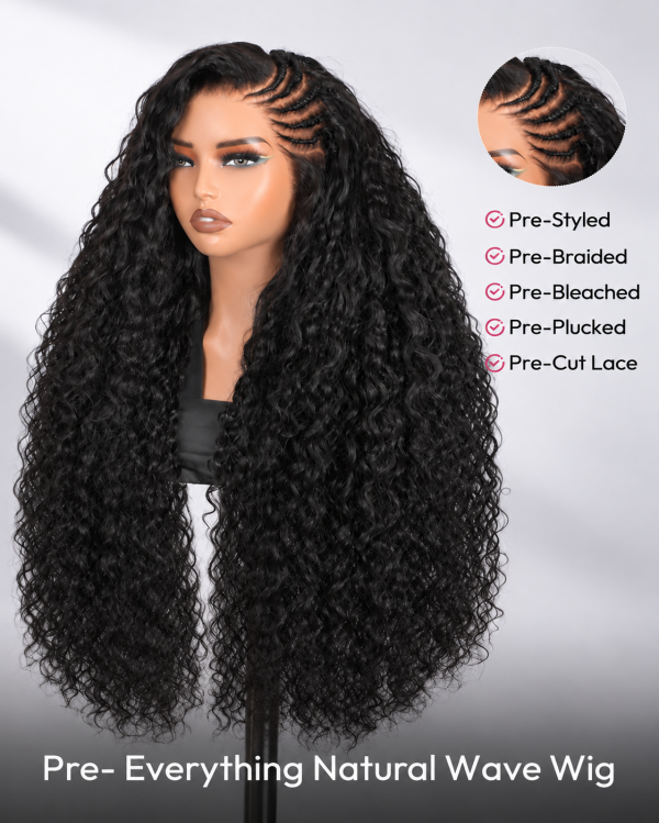 Side Pre-Braided Natural Wave Wig
