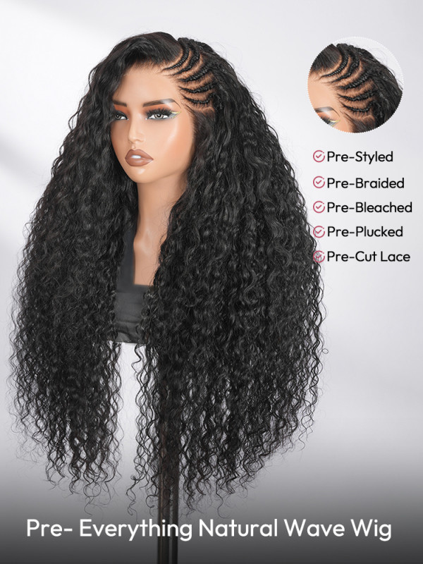 Side Pre-Braided Natural Wave Wig