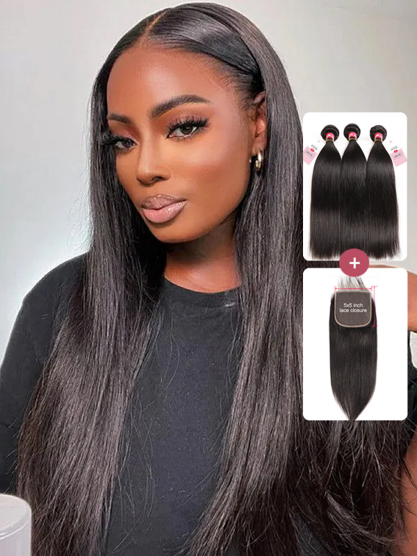 Straight Human Hair 3 Bundles