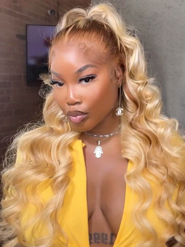 Blonde Ombre Wig With Dark Roots