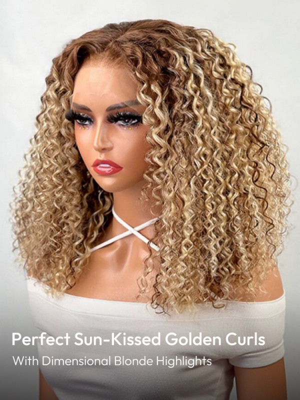 Curly Blonde Balayage Wig
