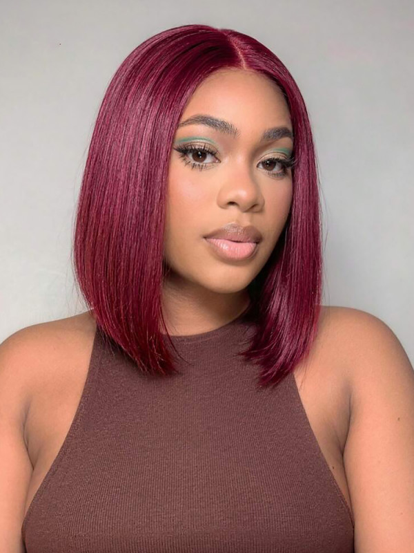 #99J Burgundy Straight Wig