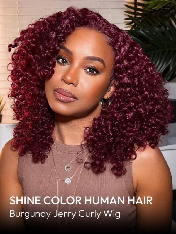Burgundy Curly Wigs