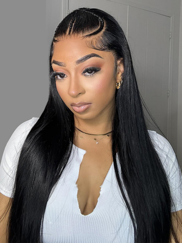 Straight Wigs With 3Braids