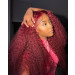 burgundy curly lace front wigs