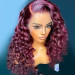 Burgundy Curly Lace Front Wig