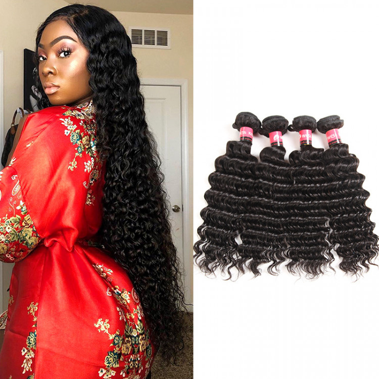 West Kiss Deep Wave Brazilian Virgin Hair 100 Human Hair Weaving