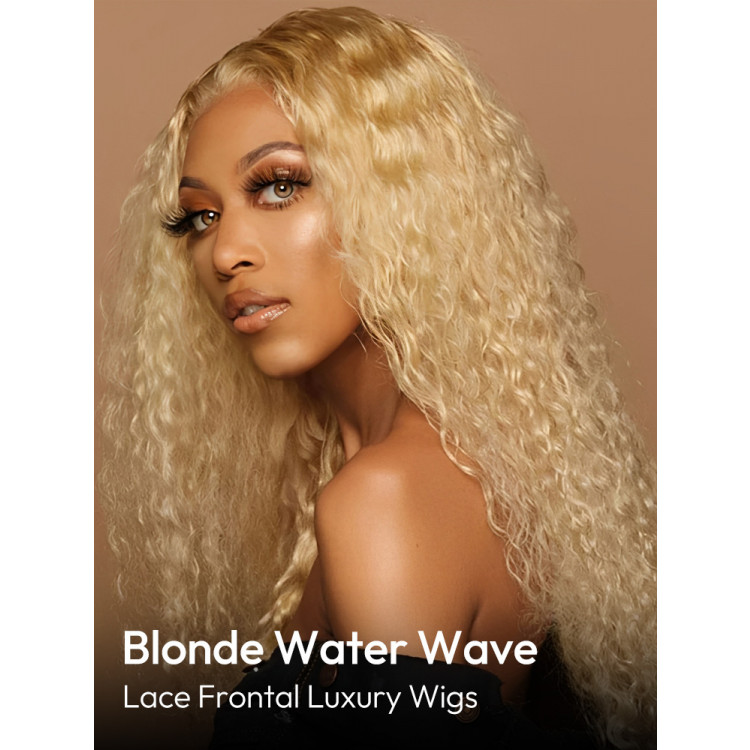 613 Blonde Water Wave Lace Front Wig Human Hair -West Kiss Hair display picture 3