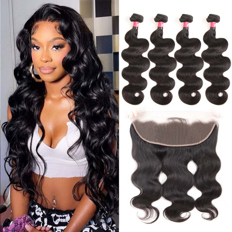 13x4 Virgin closure hairloss? Get A weave Sewn? Amazon.com : 13x4 Lace Frontal Body Wave Human Hair HD  main image 3