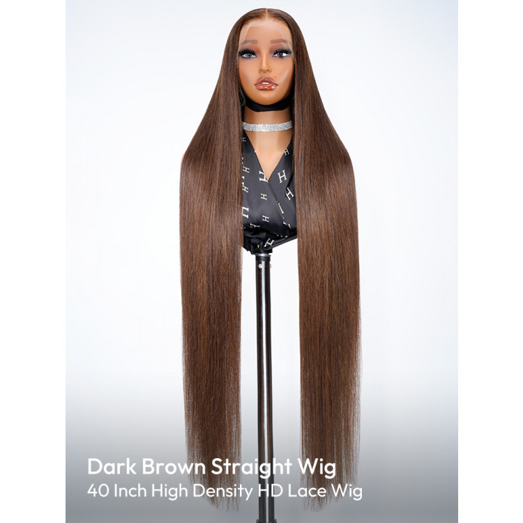 40 Inch 13x6 HD Lace Real Human Hair Wigs Glueless High Density