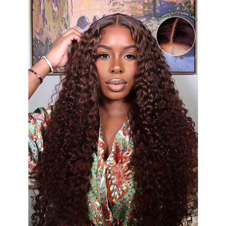 Brown Curly Hair Wig Long Brown Lace Front Wigs -West Kiss Hair display picture 3