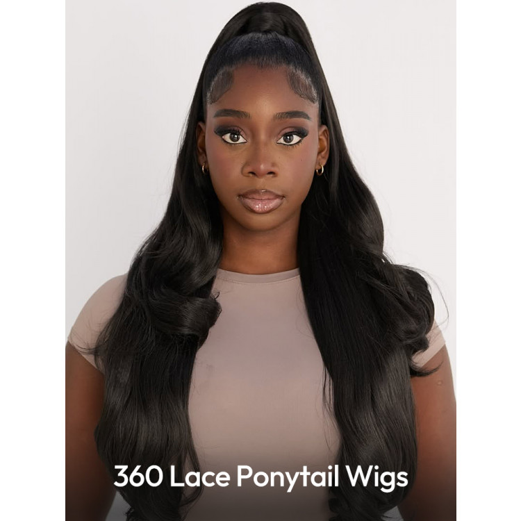 Pre Plucked 360 Lace Wig Human Hair Ponytail Wig -West Kiss Hair