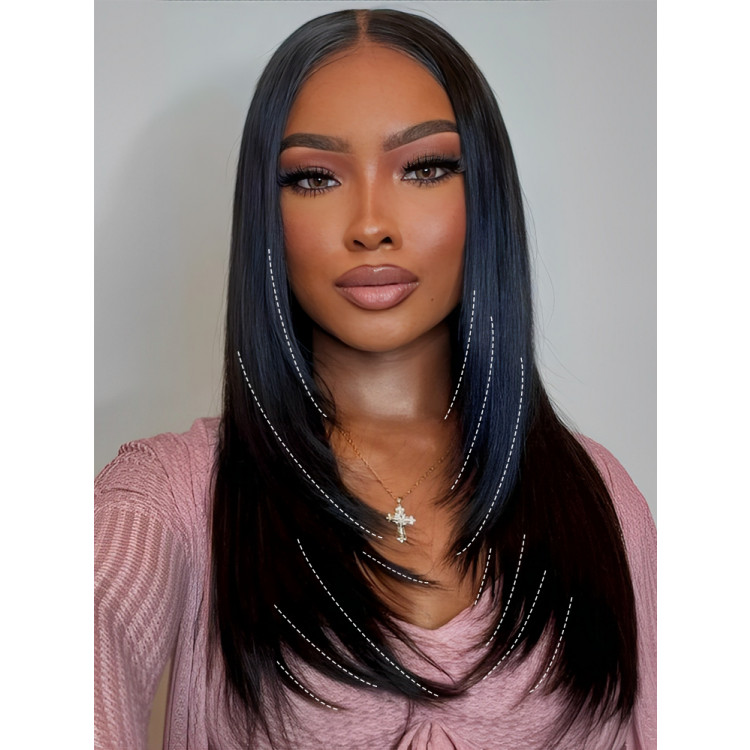 Layered Straight Lace Front Human Hair Wig -West Kiss Hair display picture 3
