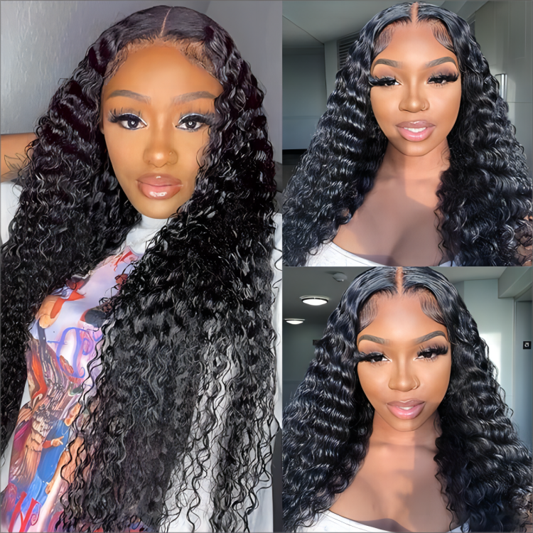 Deep Wave 180 Density 13x4 HD Lace Wigs Deep Weave Human Hair West Kiss Hair