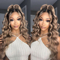 Ash blonde ombré long wig Lacefront 2020 Amazon.com : Highlight Ombre Bleach Blonde Lace Front Wigs  main image 4