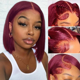 Red bob wigs human hair 2025