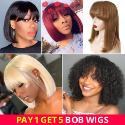 bob wigs with bangs