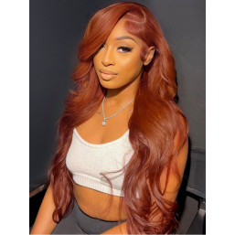 ?‍♀️ARIE 26” COPPER-RED GLUE-LESS LACE FRONT WIG New Hair 13*4 Lace Front Wigs Copper Red Hair Glueless  main image 4