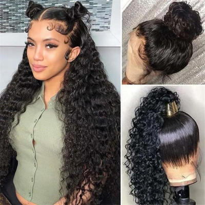 Ready To Go Wigs - 99J Burgundy Deep Wave Lace Front Wigs