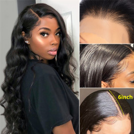 Body Wave 180 Density Human Hair Lace Front Wigs For Black Women West Kiss Hair