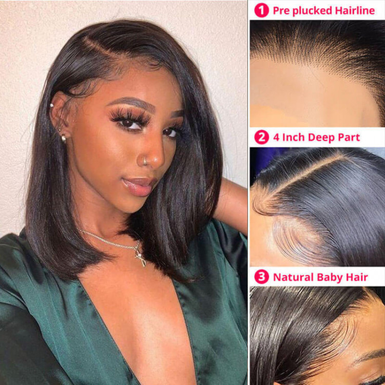 New Arrival 1b Middle Part Bob Lace Front Wigs West Kiss Hair