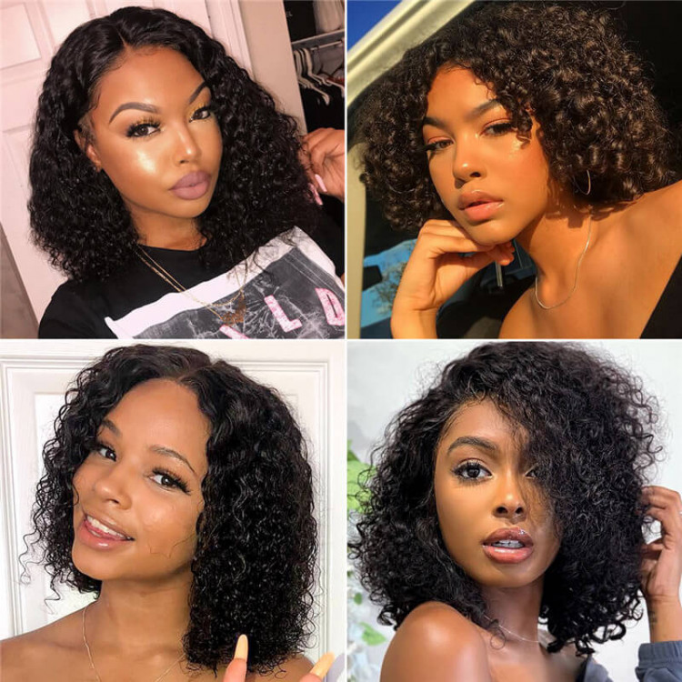 Short Curly Hair Bob Lace Front Wigs -West Kiss Hair