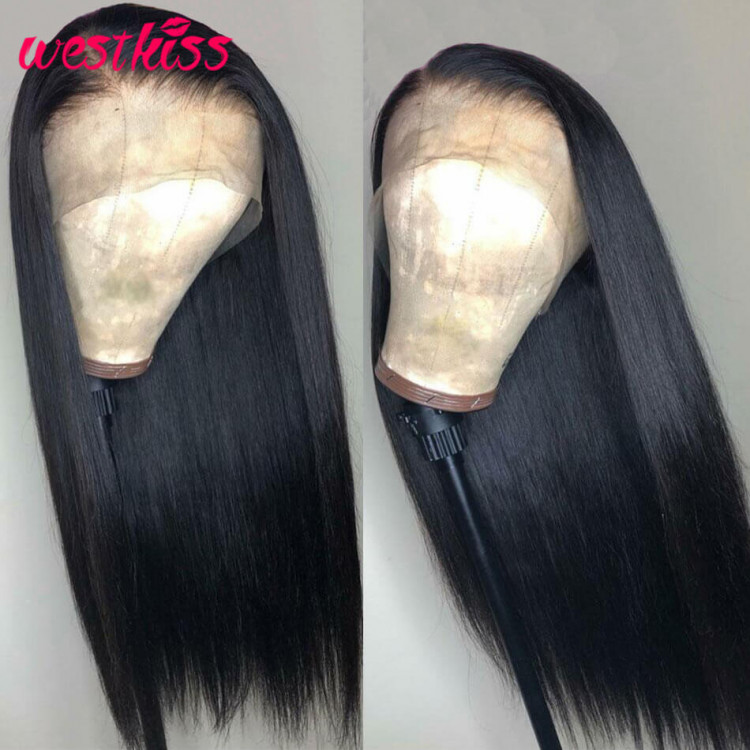 Premade Fake Scalp Wigs Straight Hair Lace Front Wigs West Kiss Hair