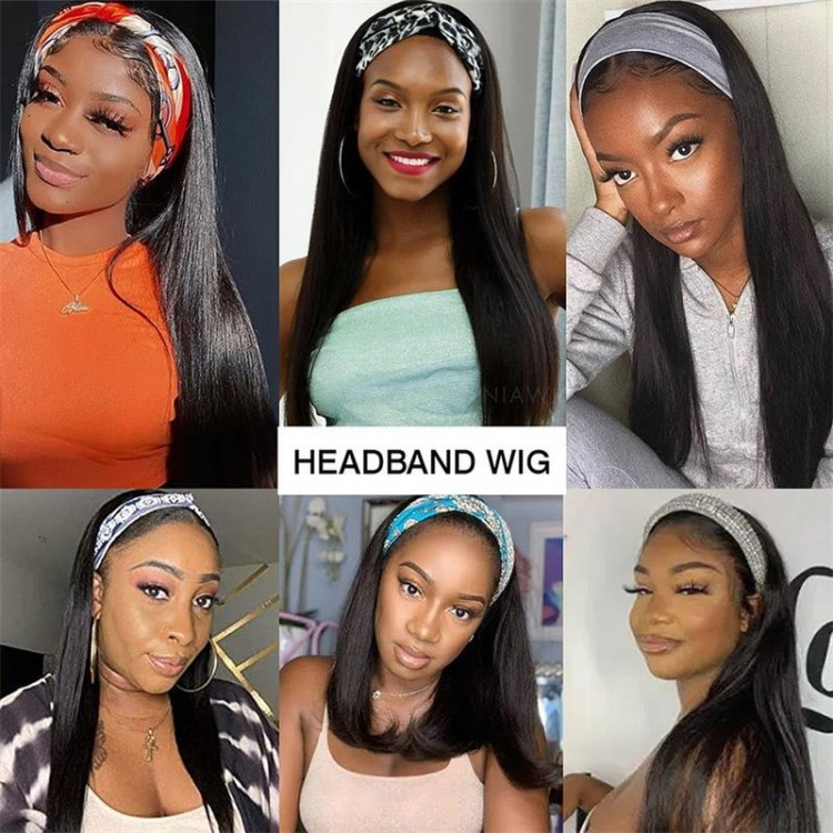 human hair headband wigs