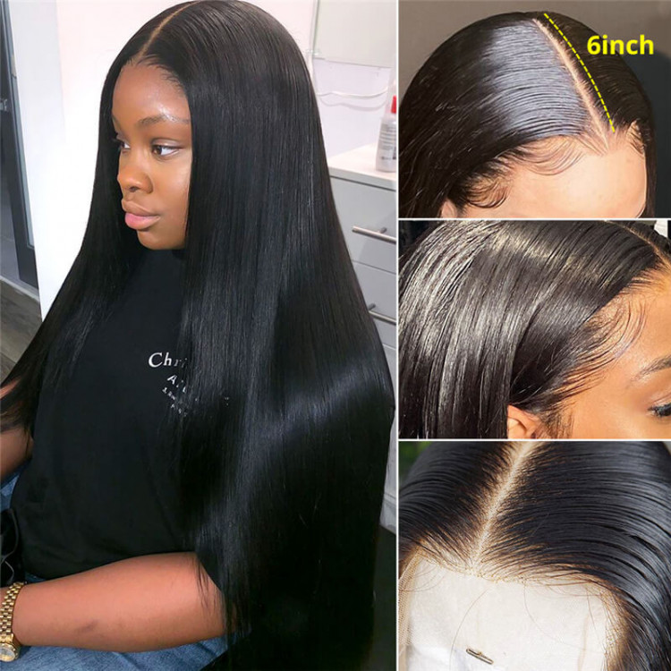 Natural Looking 13x6 Straight Hair Lace Front Wig -West Kiss Hair
