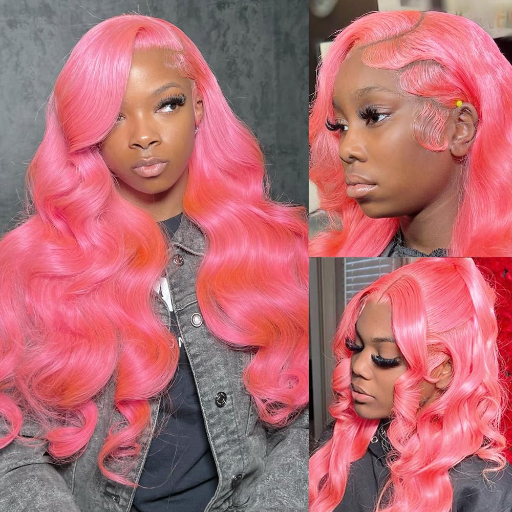 Pink Body Wave Wigs Pink Body Wave Wigs