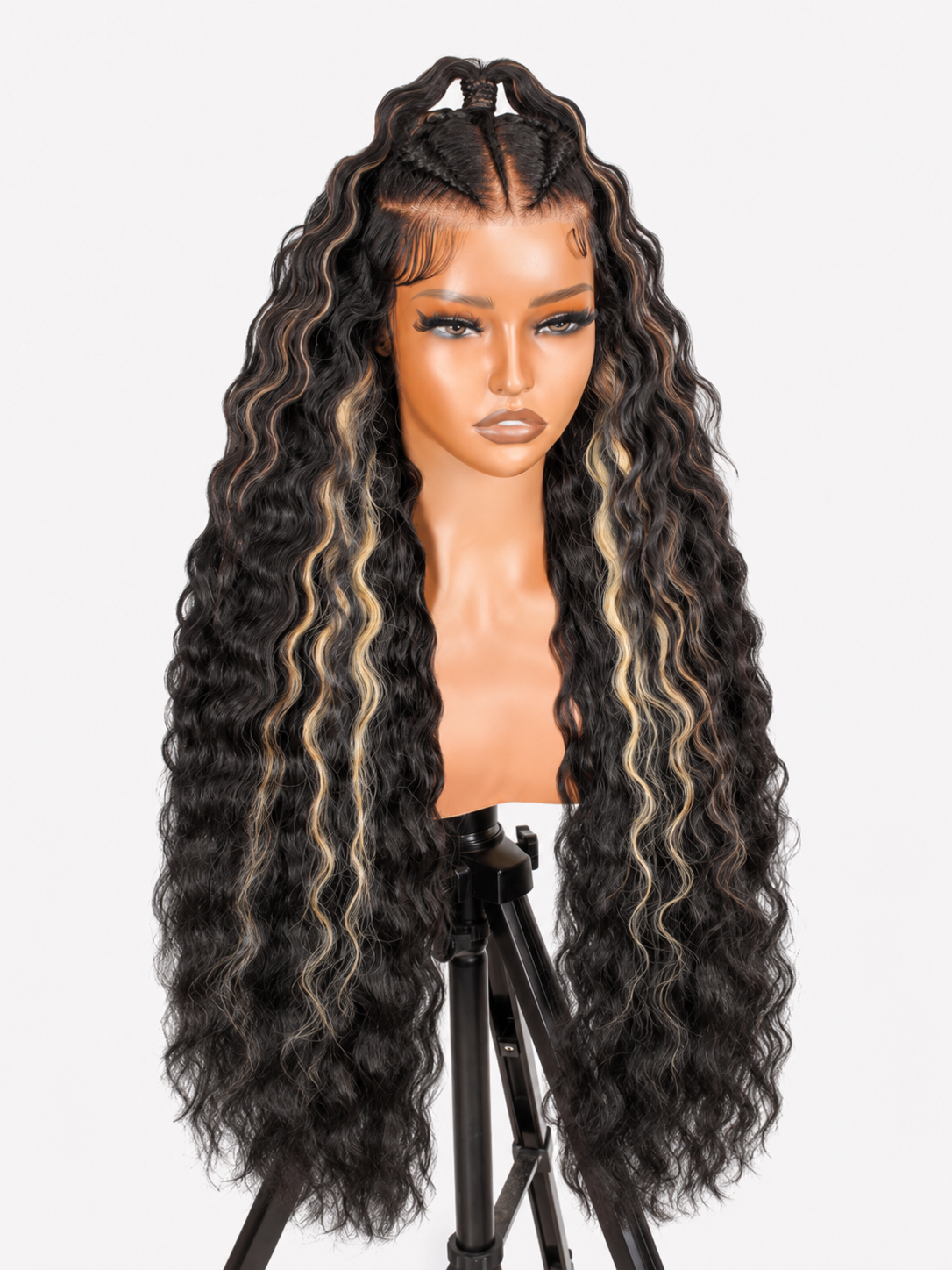Glueless Highlight Stylist Wig Ready to Go Pre-Max Crimped Wavy 13x6 Lace Front Wig
