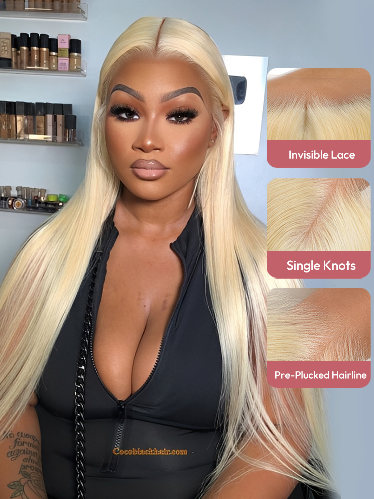 Blonde Straight Virgin Hair Ombre Wig