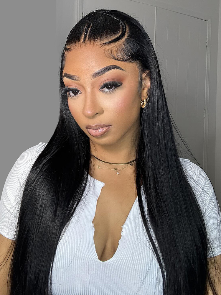 Straight Wigs With 3Braids Straight Wigs With 3Braids