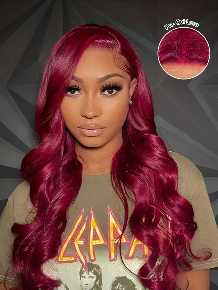 Burgundy Glueless Ready To Go Wigs