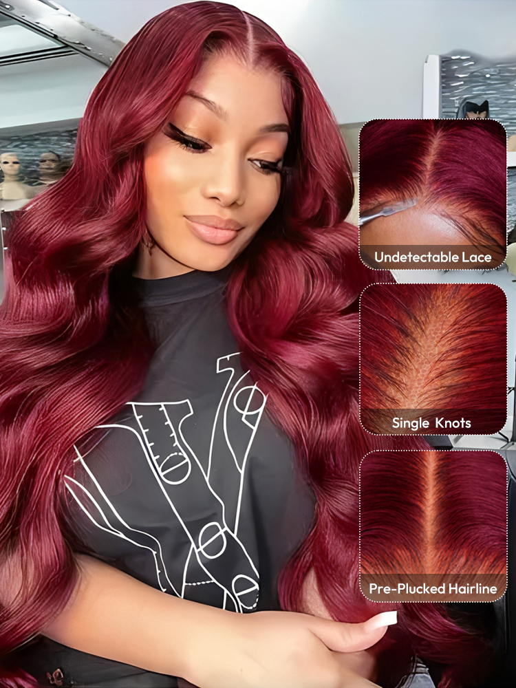 Burgundy Wear and Go Wigs