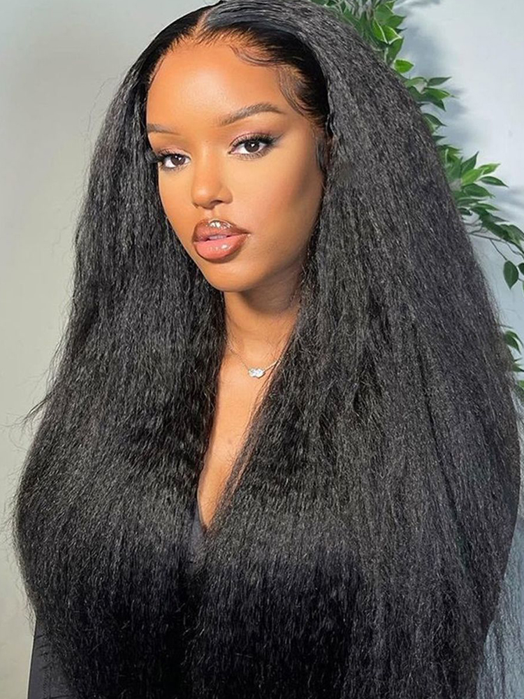 Kinky Straight Wig With Baby Hair